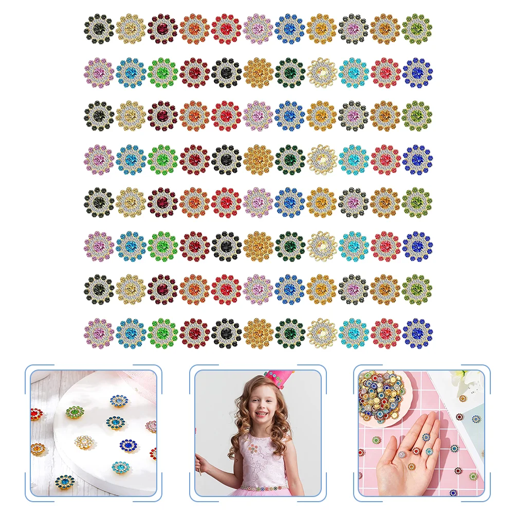 

100 шт подсолнухи Стразы пуговицы для одежды многофункциональные Фотообои