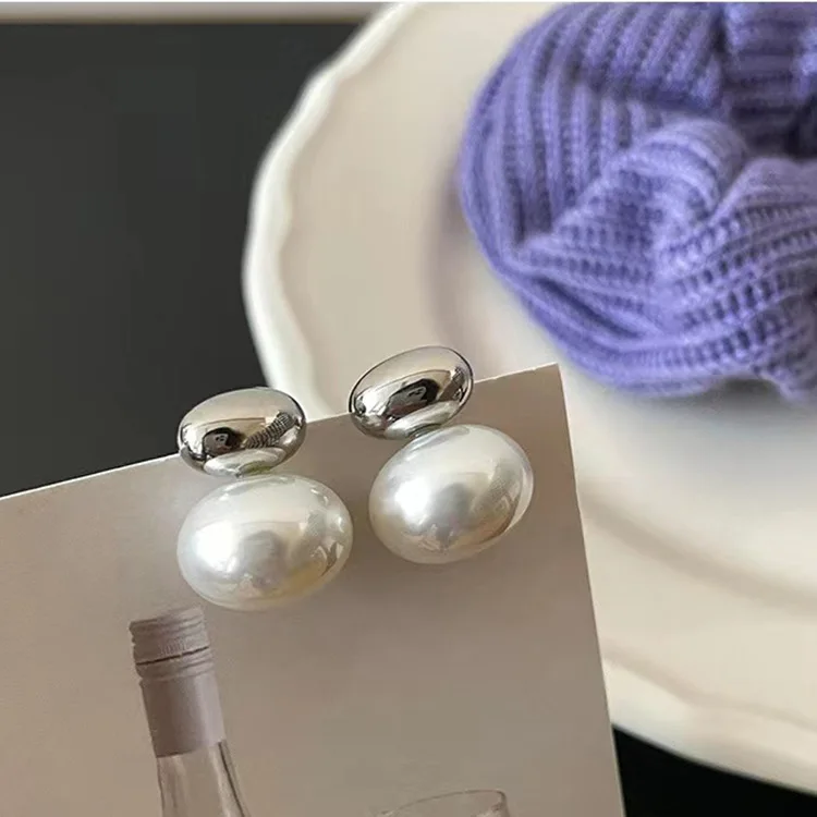 

Korean Style Fashion Elegant Sweet Charms Double Pearl Earrings For Women Young Ladies New Trend Pierced Pair Stud Ear Jewellery