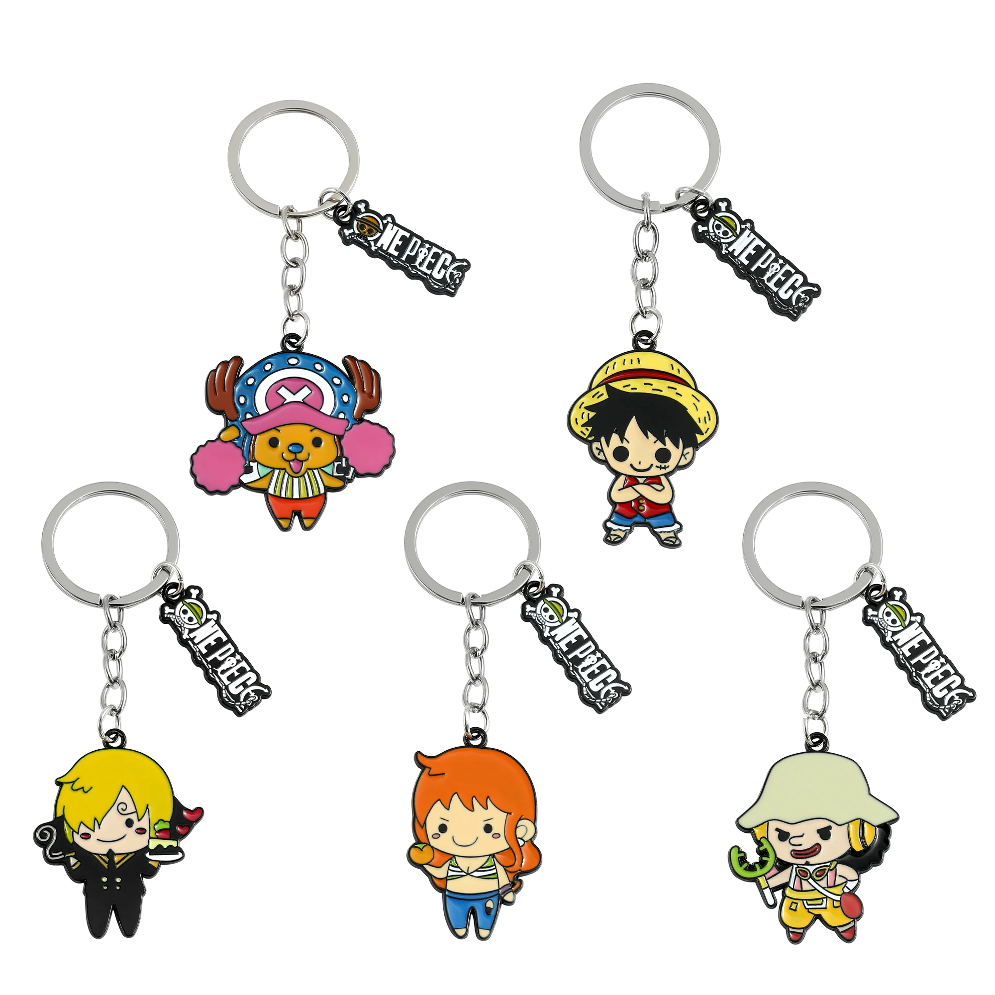 

One Piece Keychain Anime Monkey D. Luffy Roronoa Zoro Chopper Pendant Car Keyring For Men Women Kid Gift Jewelry Couple Key Ring
