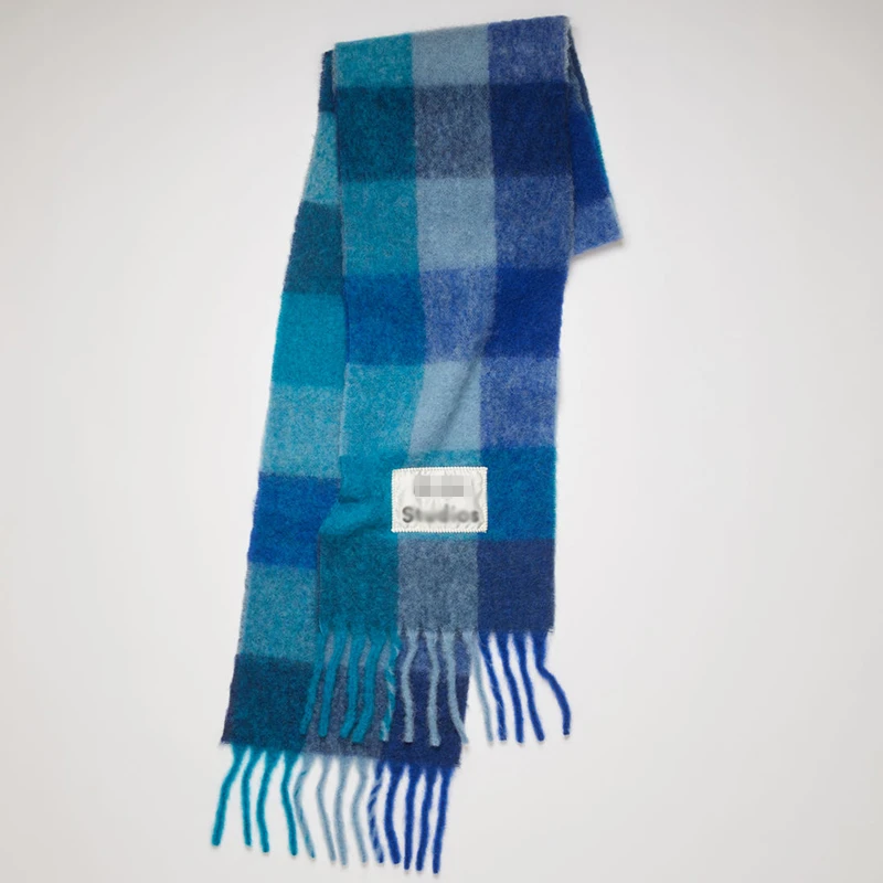 Кашемировый шарф Женская шаль утолщенный клетчатый кашемировый от акне на осень
