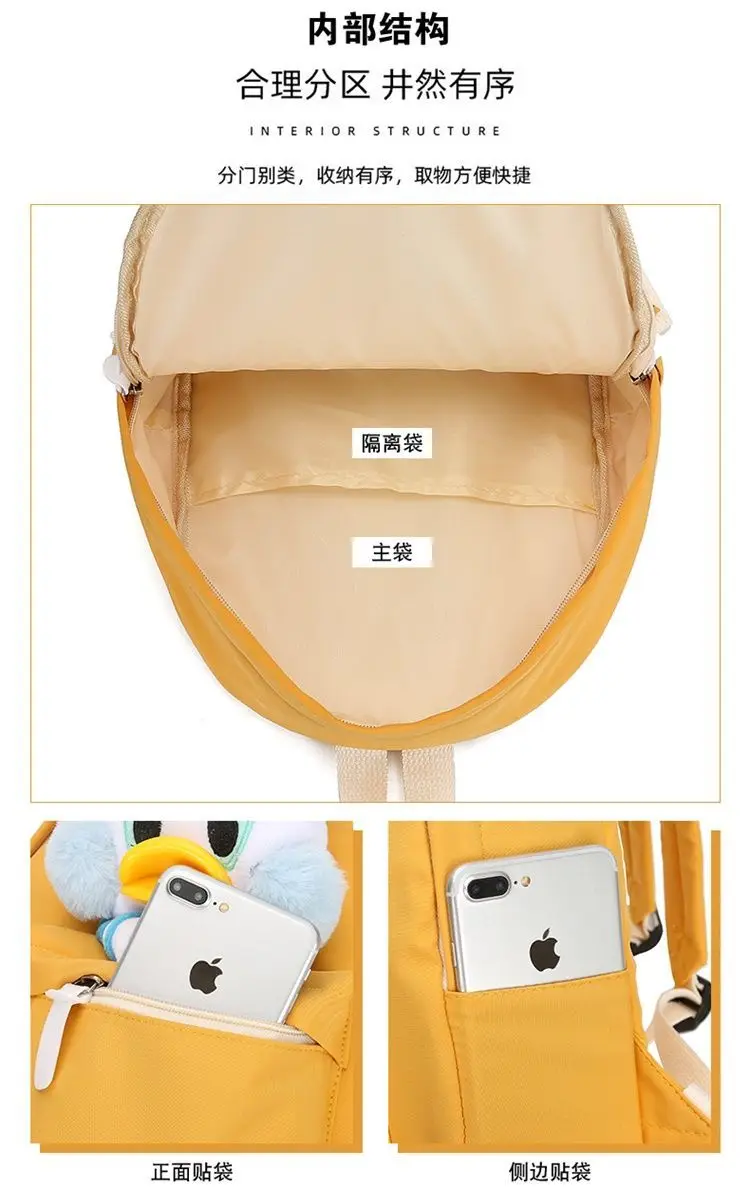 Disney Donald Duck Children's Oxford Cloth Cute Cartoon Lightweight Adjustable Shoulder Bag Student Casual Zipper Handbag