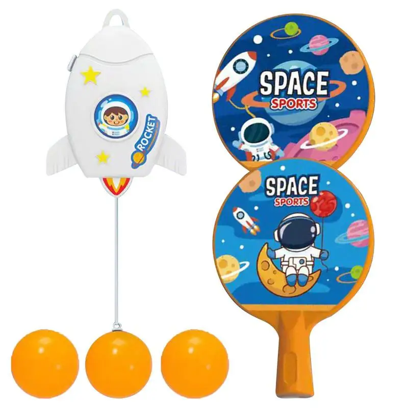 

Table Tennis Trainer Set Cute Astronaut Children Pingpong Self Training Toy Suspended Table Tennis Parent Child Interaction Game