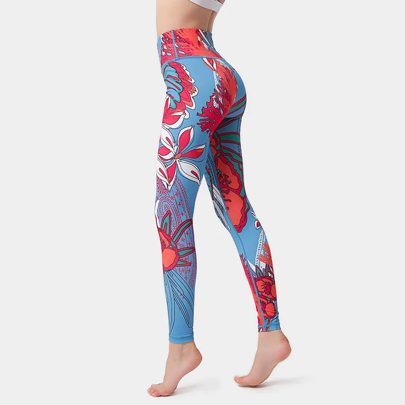 Women New Yoga Pants High-waisted Tight Hip-lifting Printed Leggings Sports Fitness Wear 2023
