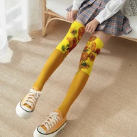 original printed lolita thigh over knee socks japanese cute student cartoon cute bottoming socks sexy girl stockings thin women