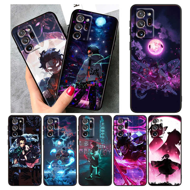 

Kamado Tanjirou Demon Slayer For Samsung A73 A70 A20 A10 A8 A03 Note 20 10 9 Ultra Lite Plus F23 M52 M21 j7 j6 Black Phone Case