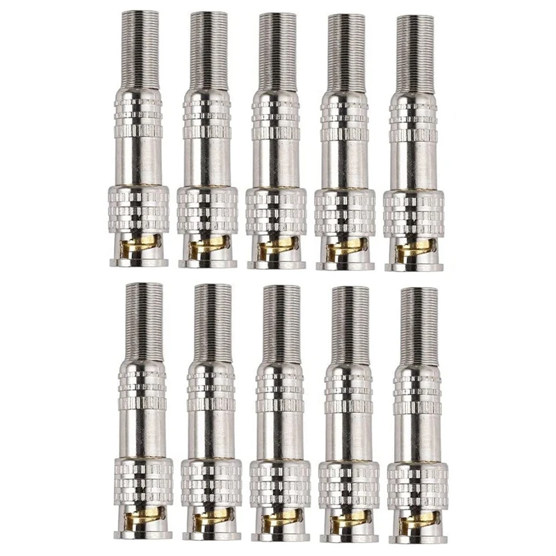 

(10Pcs) RG59 BNC Male Plug Solderless Coupler Connector Adapter CCTV Camera Video Cable