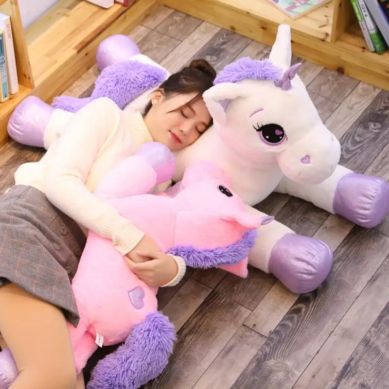 For Drop shipping New Giant Unicorn Plush Toy Soft Stuffed Popular Cartoon Dolls Animal Horse Toys for Children Girl |