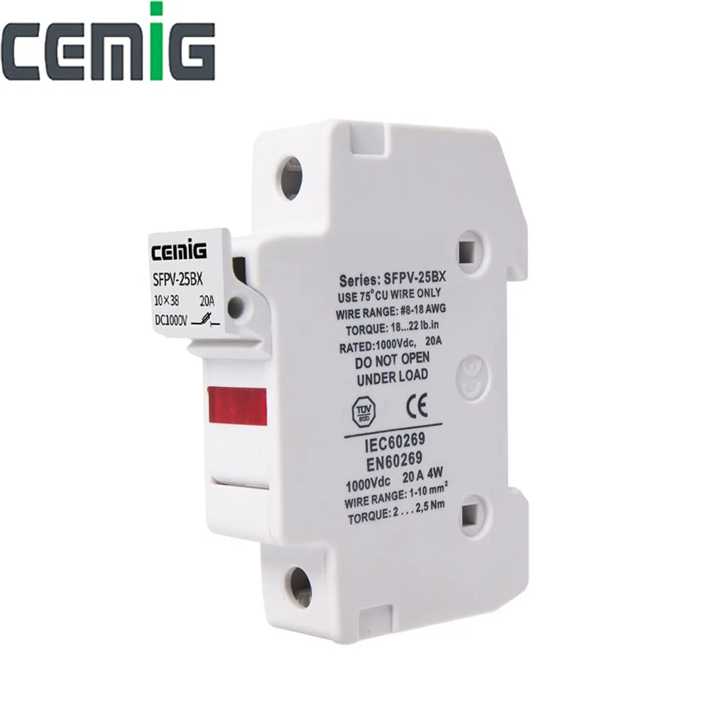 Держатель и предохранитель PV DC1000V 1-32A для фотоэлектрических ветровых систем