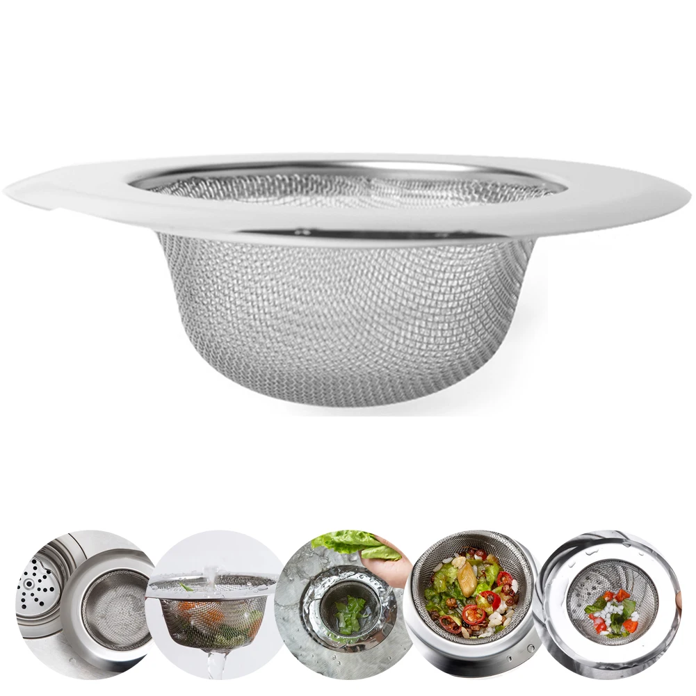 

2pcs Kitchen Water Sink Filter Sink Mesh Strainer Kitchen Tool Stainless Bathroom Floor Drain Cover Shower Hair Catche Stopper