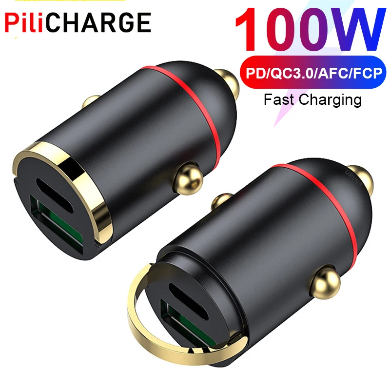 

Dual Port 100W QC3.0 Type C Car Charger 65W Super FlashCharge USB Car Adapter Quick Charge for Honor Vivo Oppo POCO Huawei
