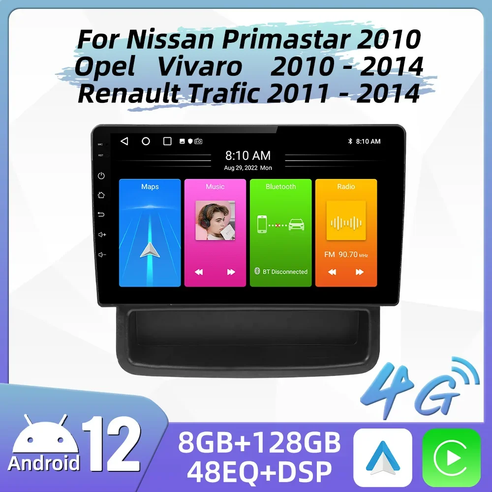 Автомобильное радио Android для Nissan Primastar Opel Vivaro Renault Trafic 2010-2014 2 Din Мультимедиа FM GPS