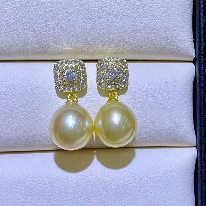 3Pairs/Lot Full Zircons Pearl Drop Earrings Settings Women Handmade Jewelry Making Components