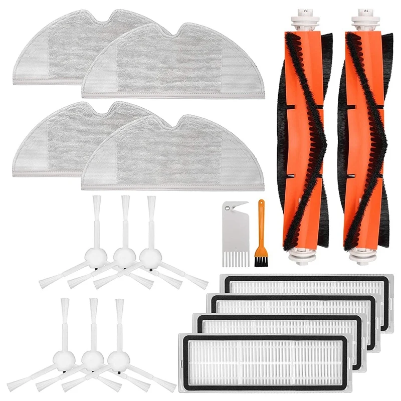 

Accessories Kit For Xiaomi Mijia 1C Robotic Vacuum Cleaner,2 Main Brush,6 Side Brush, 4 Hepa Filter,4 Mop Cloth