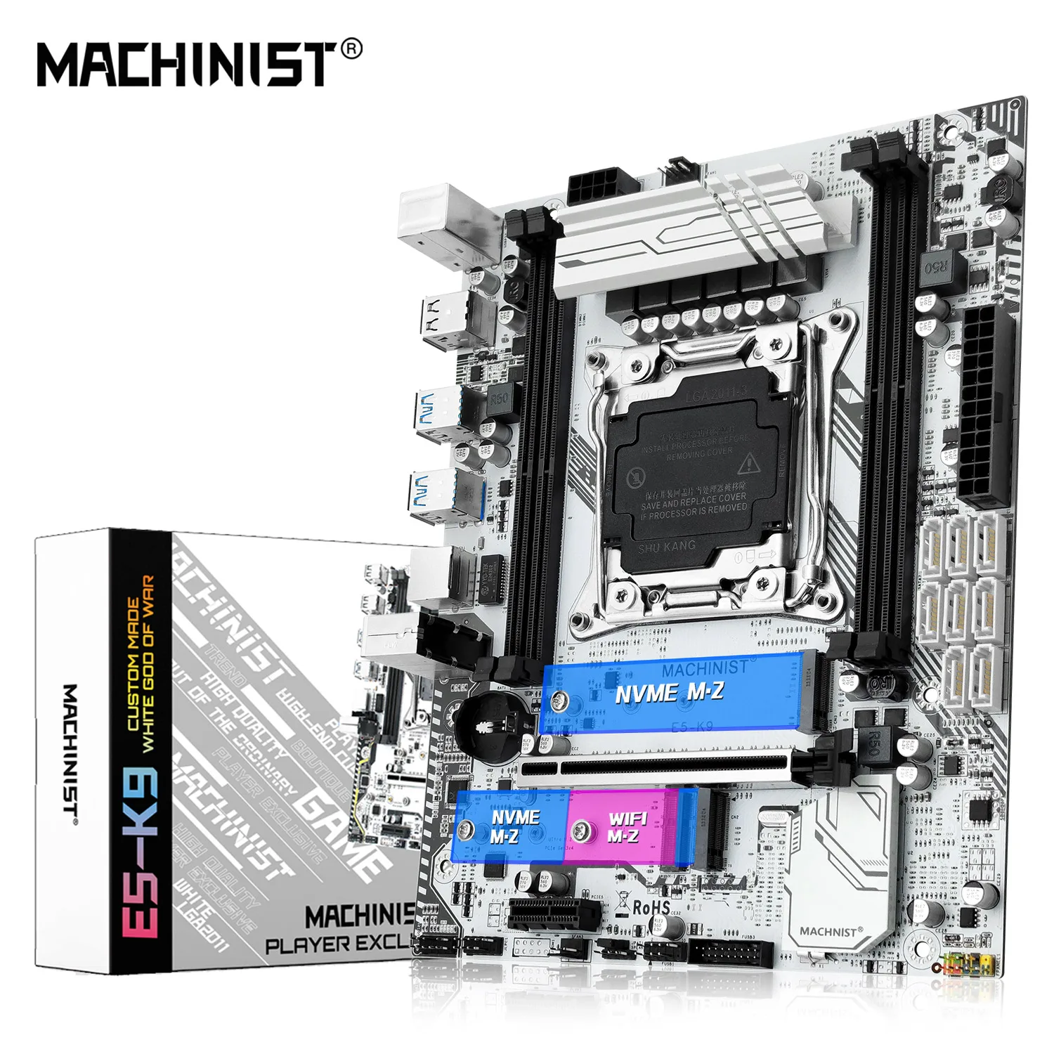 MACHINIST K9 X99 материнская плата для настольного компьютера LGA 2011-3 четырехканальная Поддержка Intel Xeon E5 V3 & V4 ЦП DDR4 ОЗУ NVME M.2 Wi-Fi слот USB 3,0