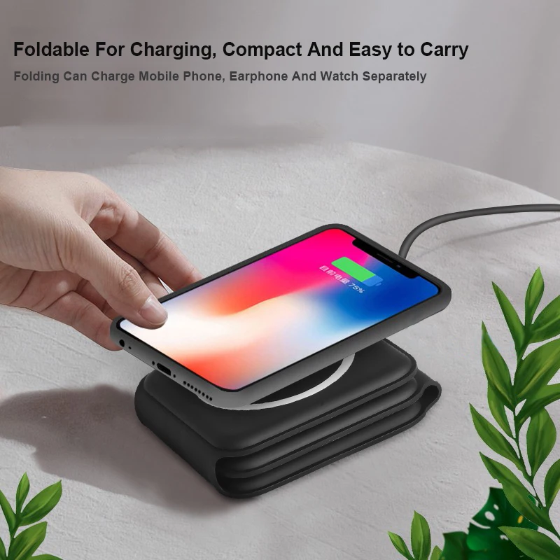 3 in 1 wireless charger foldable for iphone 12 13 pro max 15w magnetic fast charging dock stand for apple watchairpods portable free global shipping
