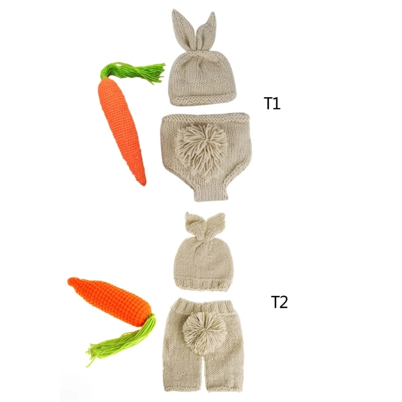 

Baby Photoshoot Props Bunny Costume Set Underpants & Rabbit Ear Hat Newborn Photo Props Photography Clothes Wholesale