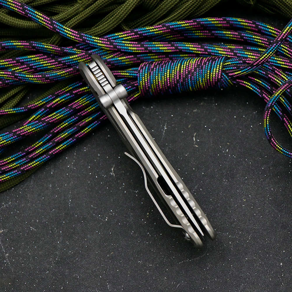 JUMCSONG Новый AUS-10 стальной титановый сплав с ручкой для рыбалки кемпинга