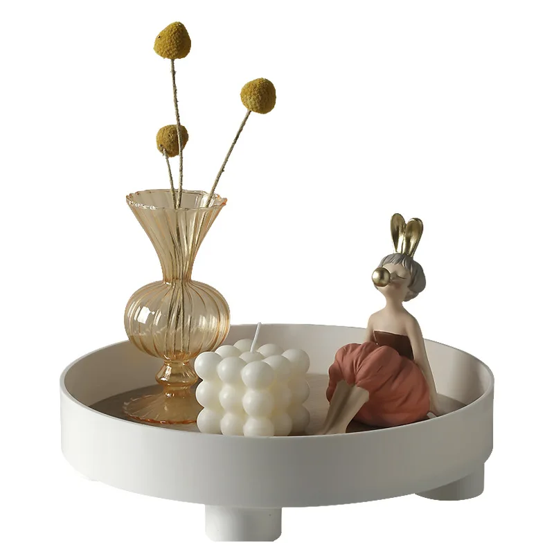 Круглый белый лоток для хранения 29 5 см дизайнерская сушеная Цветочная ваза с