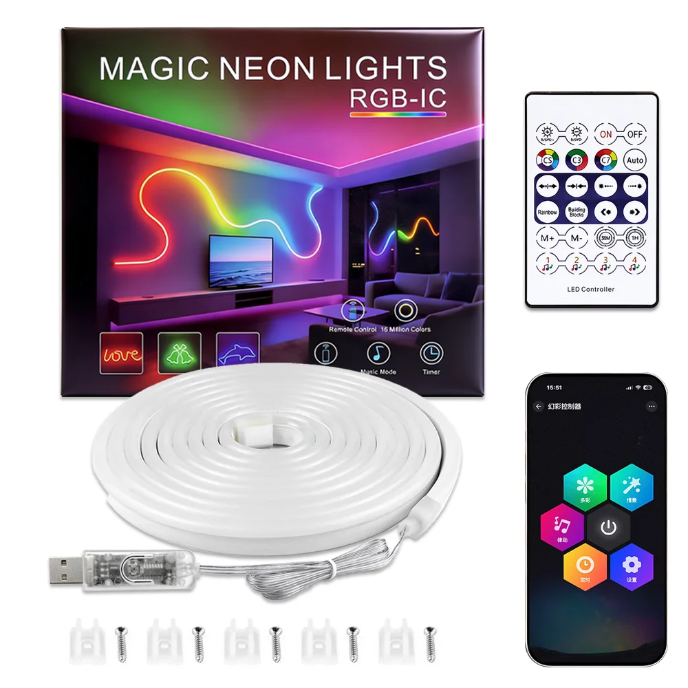 

RGBIC светодиодная лента с Bluetooth управлением