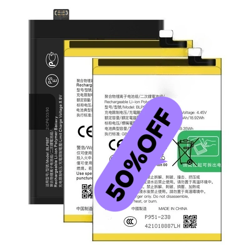 Фото Аккумулятор для OPPO Realme 2/C1/PRO/3/5/C3/5i/C11/5S/C21/6/7/C30/C33/9i/8/9/10/11/12/13/ C15/C12/C25/7i/C17/V3/Q3i/7i/C51/C53/C67 №2
