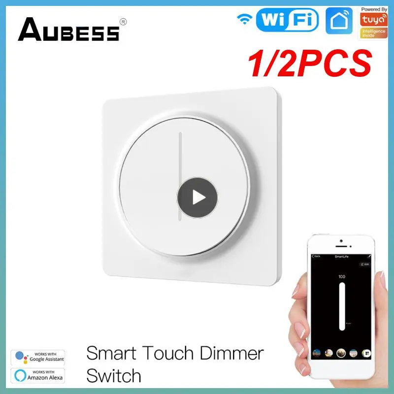

1/2PCS New WiFi Smart Rotary/Touch Light Dimmer Switch Smart Life/Tuya APP Remote Control Works with Alexa Voice