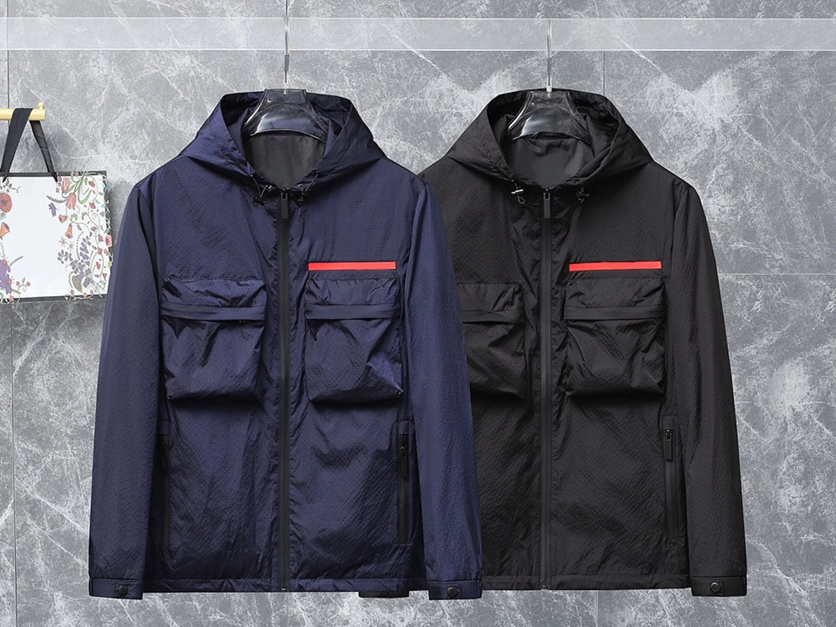 

2022 Autumn And Winter New Men's Hooded Jacket Business Casual Style Multi Pocket Trim High Quality Recycled Nylon Fabric