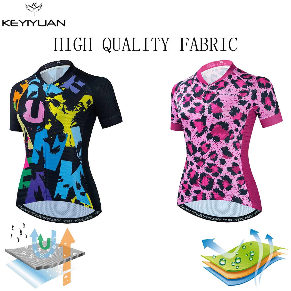 Купи KEYIYUAN 2023 Women Cycling Jersey Tops Polyester Bike Wear Summer Short Sleeve Mountain Bicycle Shirt Blusa Ciclismo Feminina за 775 рублей в магазине AliExpress