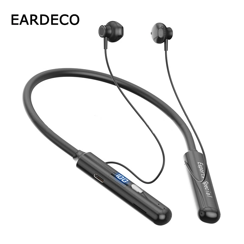 

Bluetooth-наушники EARDECO IPX5 с шейным ободом, часов воспроизведения