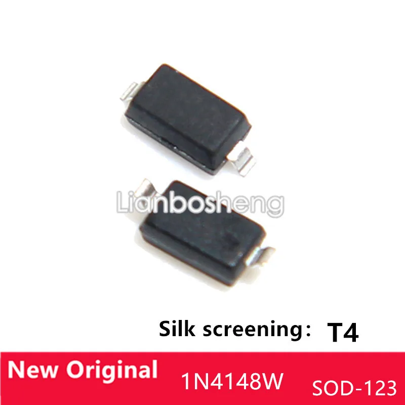 

100 шт. 1N4148W 1206/SOD-123 переключаемый диод с трафаретной печатью T4 150MA 75V