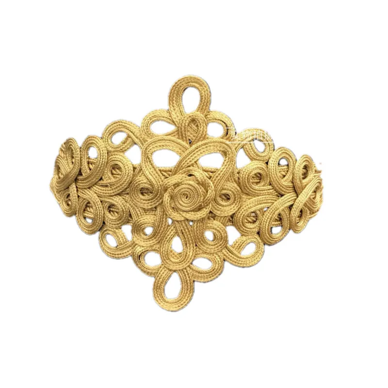 

1 piece Handmade lace hand-woven ribbon golden belt, military uniforms, dresses, dance clothes, decorative buckles, BELT006