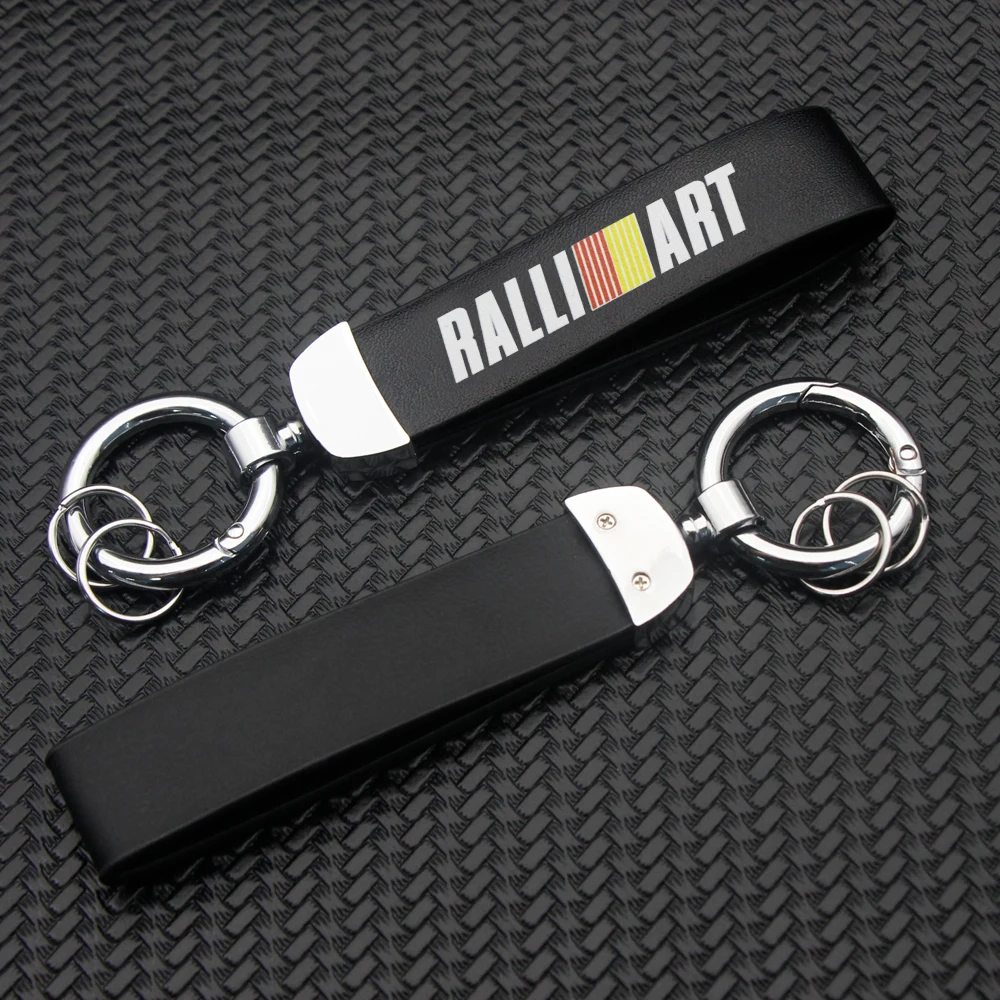 

Fashion Styling Car Keychain Logo Badge Printed KeyRing Key Holder Supplies For Mitsubishi Ralliart Land Rover Bmw Performance