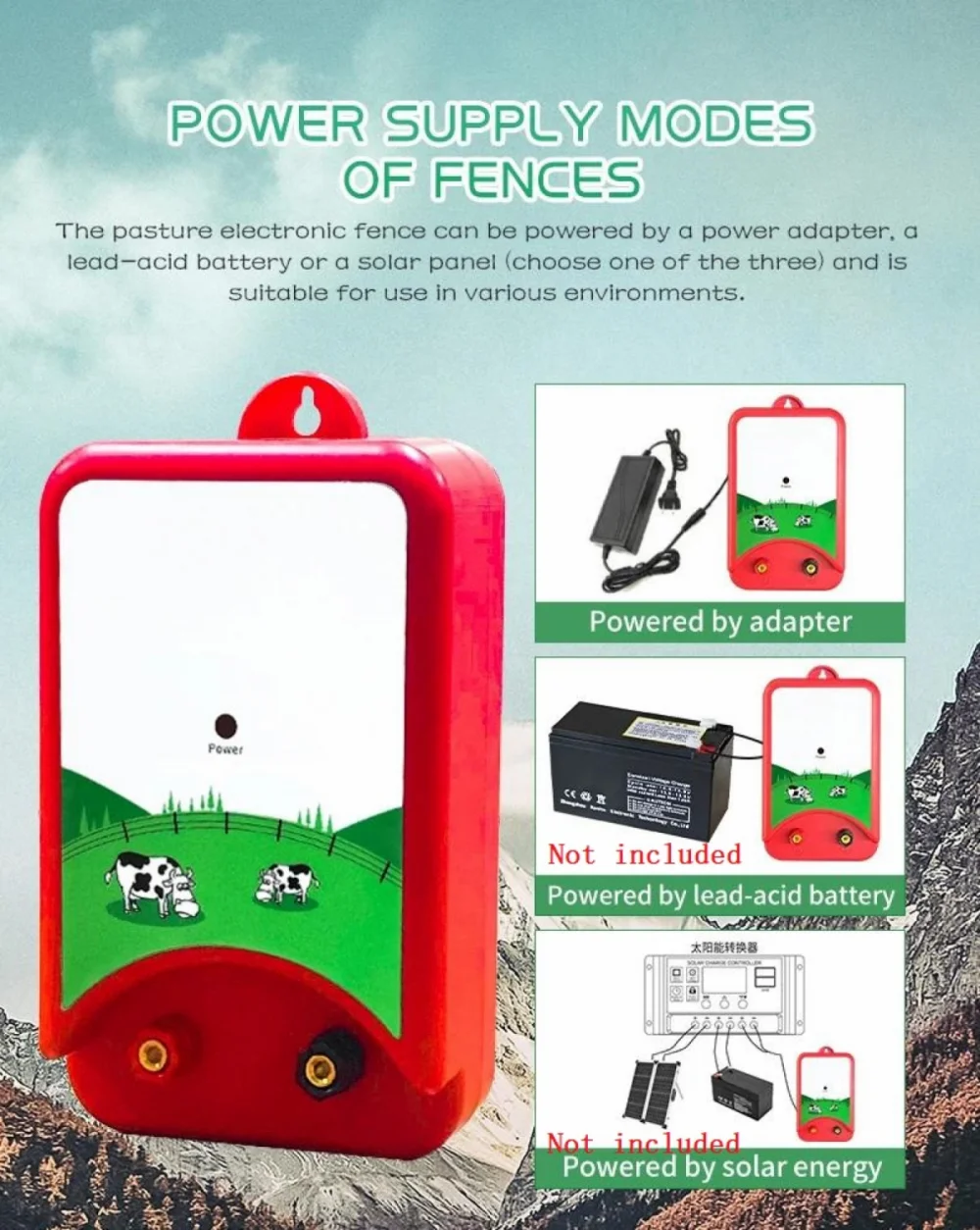 Электрический забор на 10 км комплект электронного забора с джойстиком 1 5 дюйма