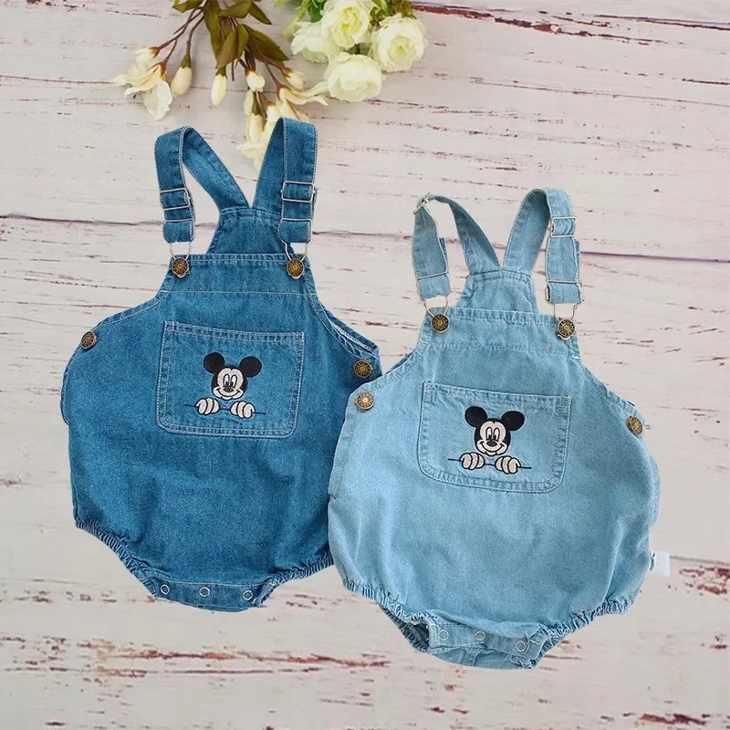 Mouse Newborn Baby Clothes Summer 2020 Girls Boy Cowboy Children Rompers  Cartoon Jumpsuit Sling Strap Kids Outfits