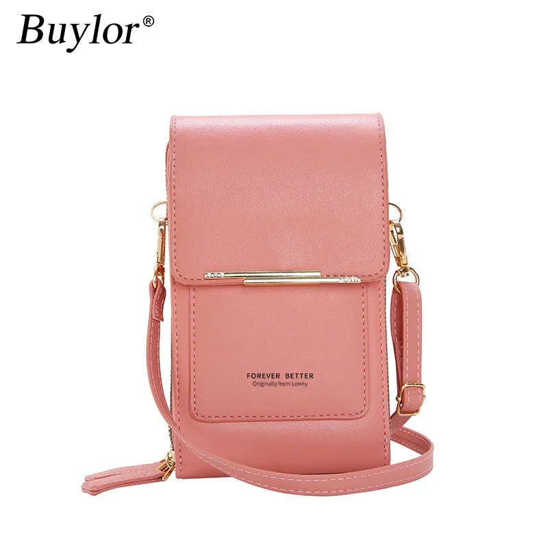 

2023 Touch Screen Mobile Phone Shoulder Bags for Women Mini Card Holder Wallet Coin Purse Soft Leather Crossbody Female Bag