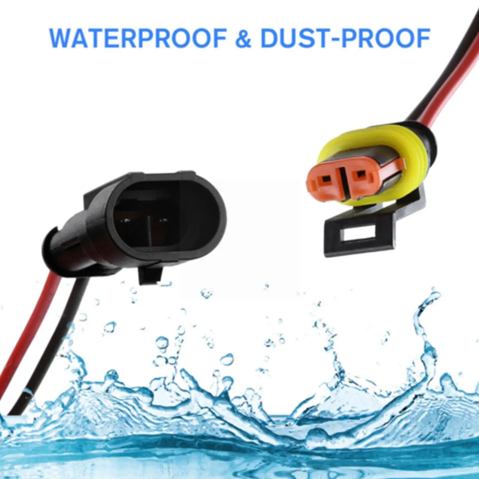 

10pcs 5 Pairs Waterproof Automotive Male Female Electrical Connectors Plug 2-Pin Way With Wire For Car Motorcycle Scooter M R6D5