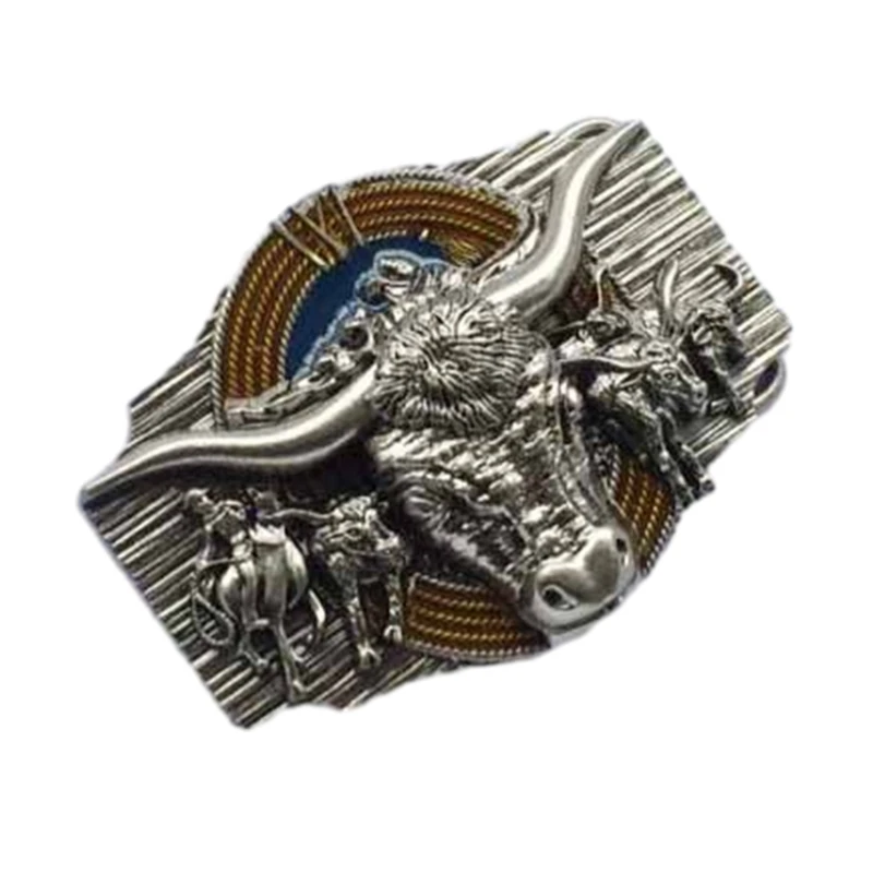 Пряжка с резным узором в виде быка для аксессуаров ремней