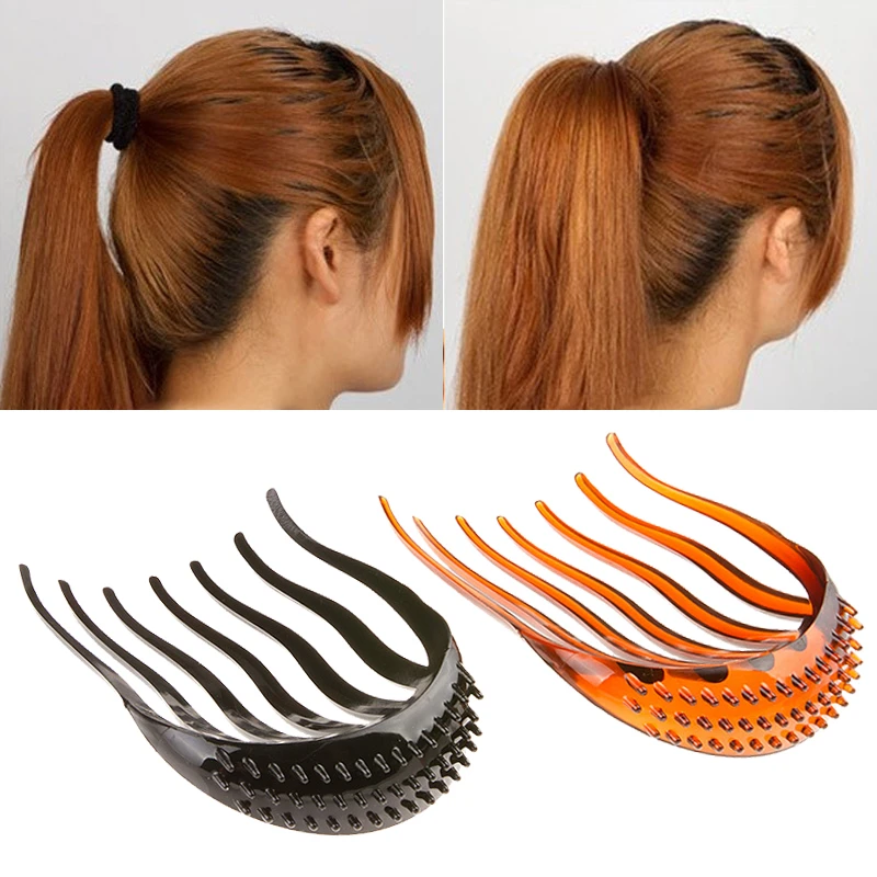 

Women Hair Styling Clip Fluffy Stick Bun Plastic Braid Tool Ponytail Bump it UP Hair Styling Insert Comb Fluffy Hair Comb