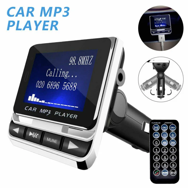 

Wireless Bluetooth FM Transmitter Handsfree Car MP3 Player LCD Screen Car Kit USB Charger Support TF Line-in AUX