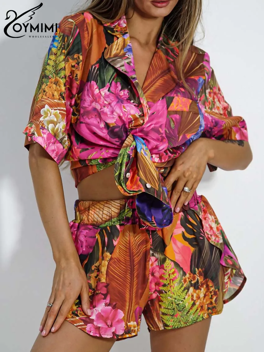 Oymimi Повседневный Оранжевый Комплект из двух предметов с принтом для женщин