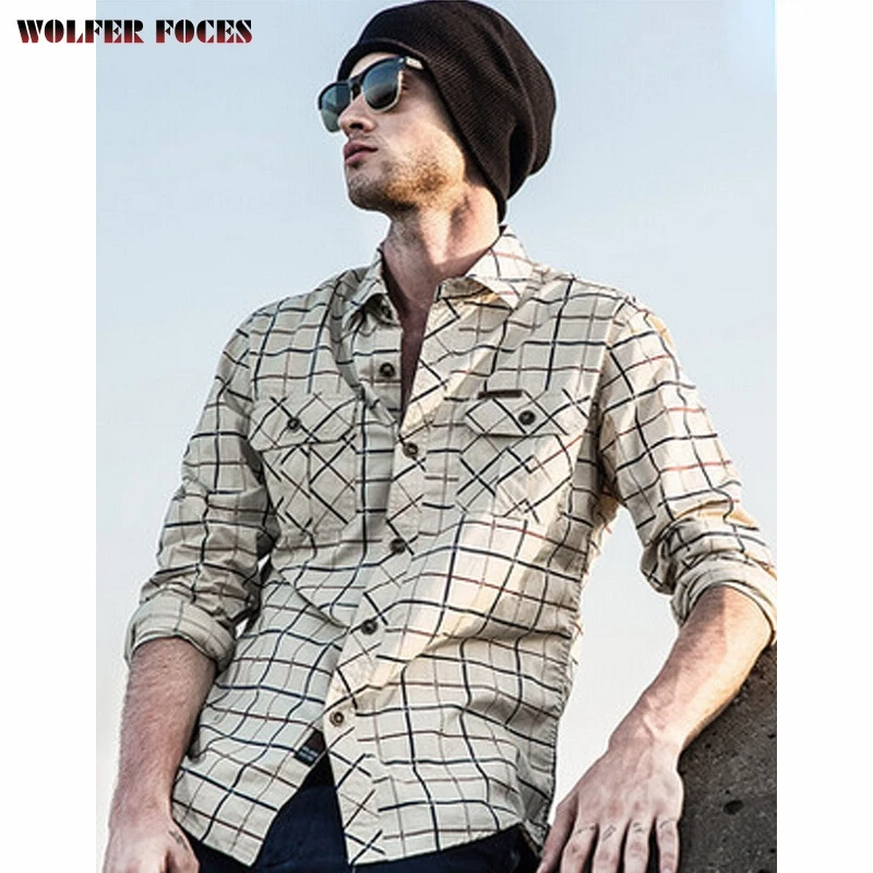 2022 Autumn And Winter Fashion Men's Shirt New Long-sleeved Plaid Casual Cotton Loose Large Size Business Men's Shirt