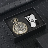 antique mens quartz hollow pocket watch set with slim chain leather rope necklace roman numeral pendant clock souvenir gift box