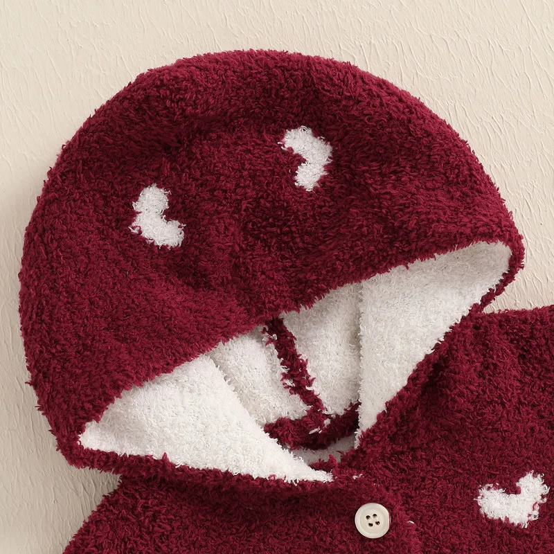 RUEWEY От 0 до 2 лет зимние пончо для маленьких девочек с капюшоном и узором в виде