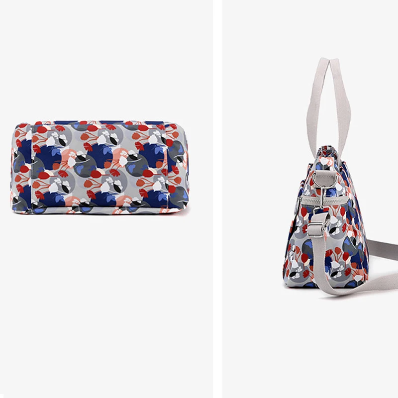 Women Shoulder Bag Large Floral Heavy Duty Classic Handbag Waterproof Nylon Bag Shopping School Casual Tote Over Shoulder Bag