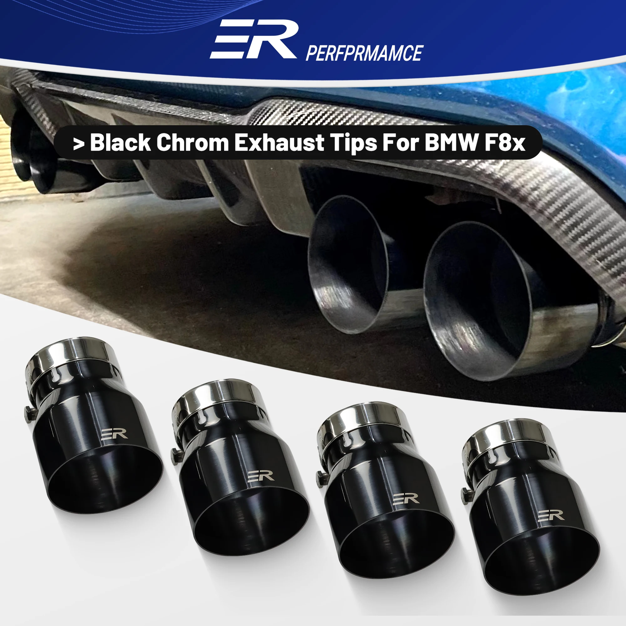 4 шт. черные хромированные насадки на выхлопные трубы для bmw F80 M3 F82 F83 M4 F87 M2C