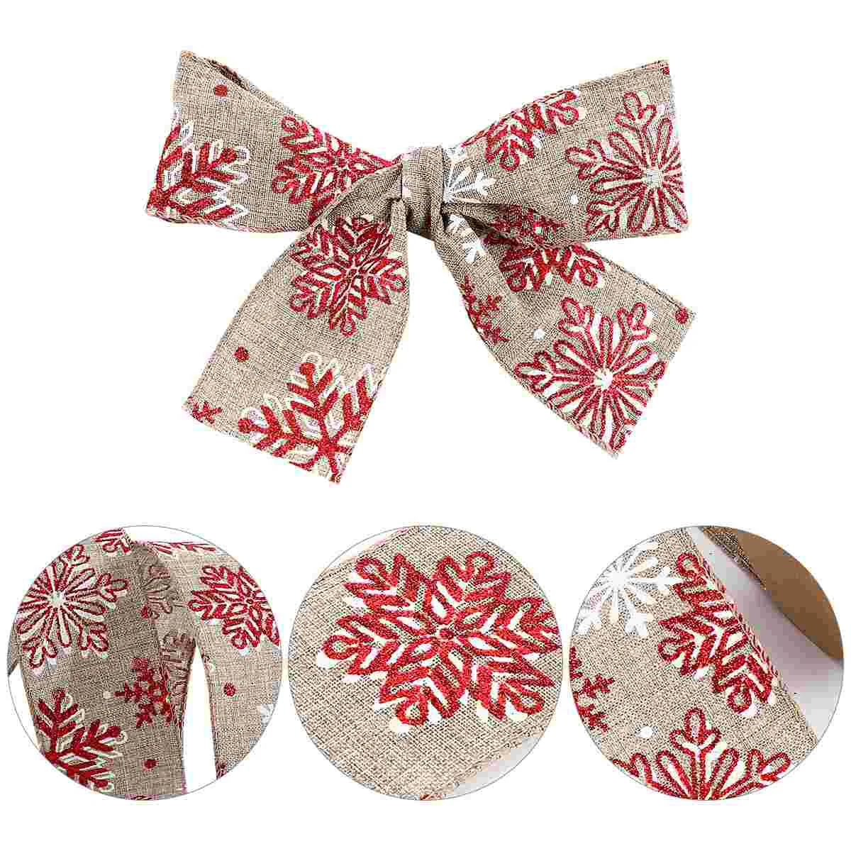 

Ribbon Christmas Tree Gift Bows Wrappingxmas Wired Fabric Craft Artcraft Decoration Lace Decorative Bowknot Clip Bow Riband