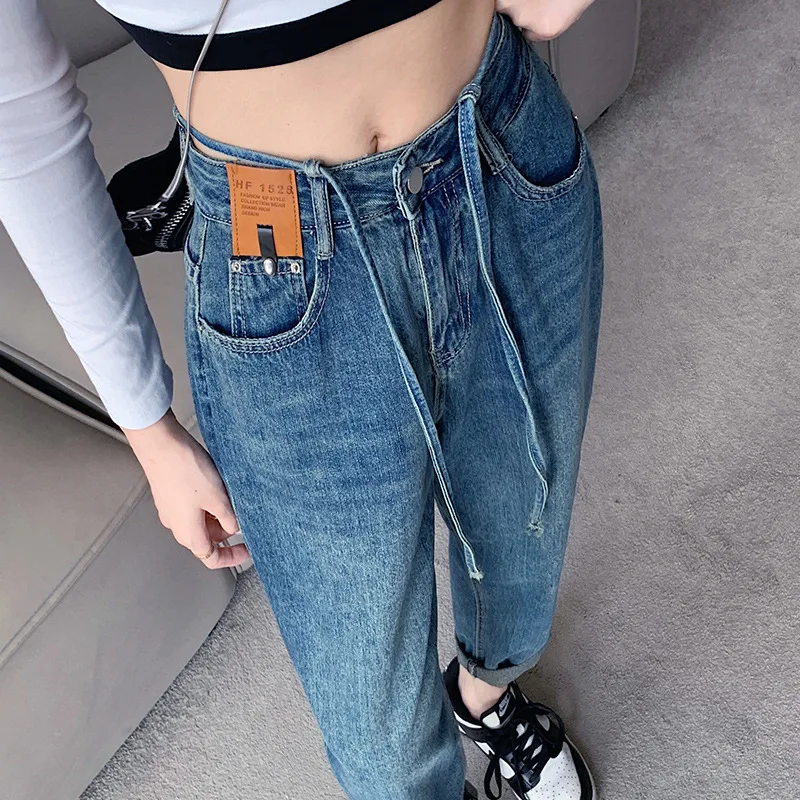 Harem Jeans Women's 2022 Autumn Winter High Waist Loose Wide Leg Pants Jeans Denim Trousers Boyfriend Y2k Jeans Cargo Streetwear