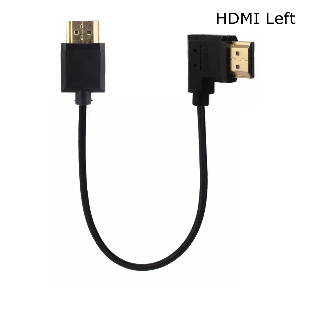 Фото Супертонкий высокоскоростной OD 3,2 мм HDMI HD-V2.0 «папа-папа» левый правый 90 угол тонкий короткий кабель 4K при 60 Гц адаптер HDTV для планшетной камеры №1