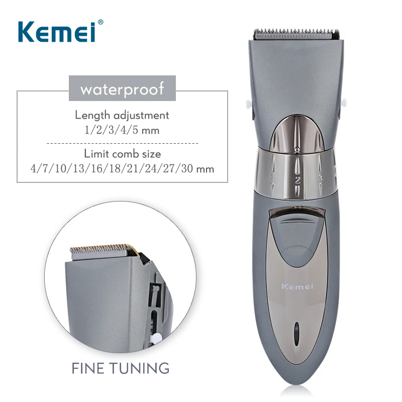 

Kemei Men Waterproof Adjustable Rechargeable Electric Hair Trimmer Hair Shaving Machine Hair Cutting Beard Electric Razor 51D