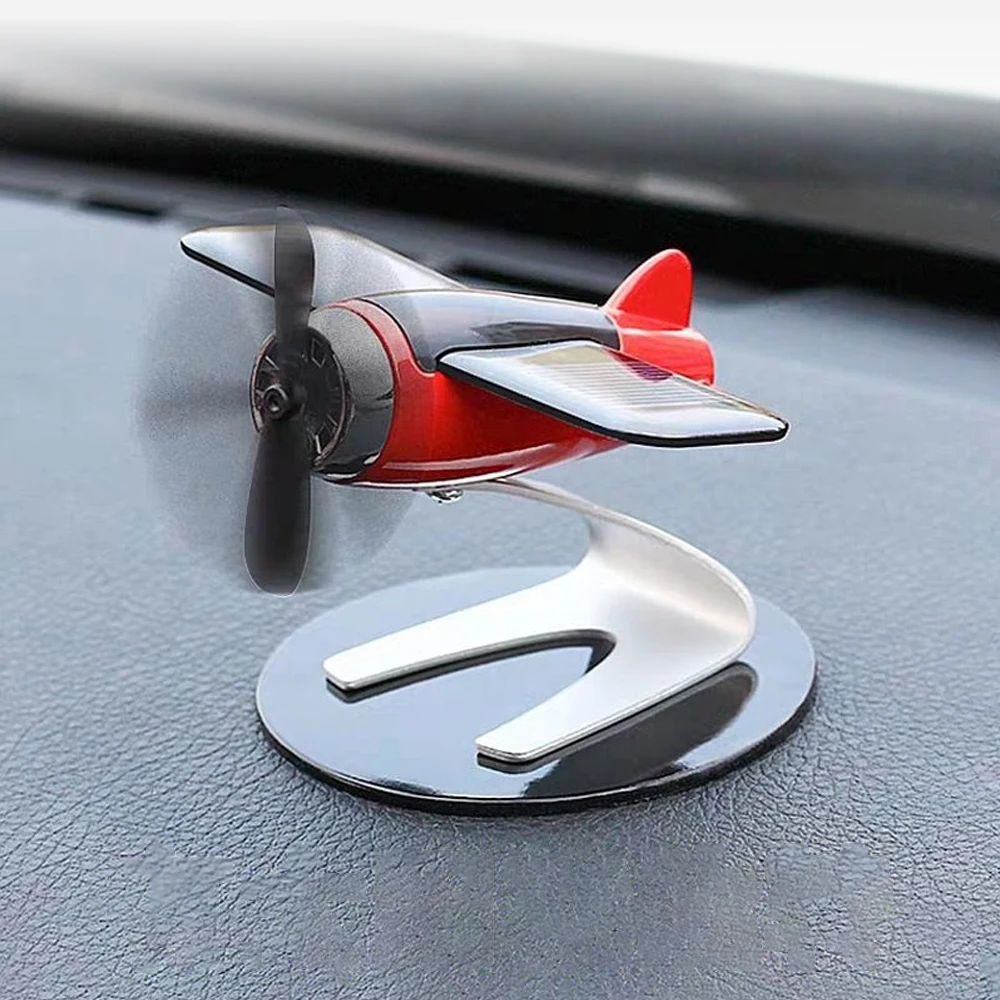 Car Air Freshener Smell In The Styling Solar Airplane Model Center Console Decoration Auto Fragrance Air Fresheners images - 6