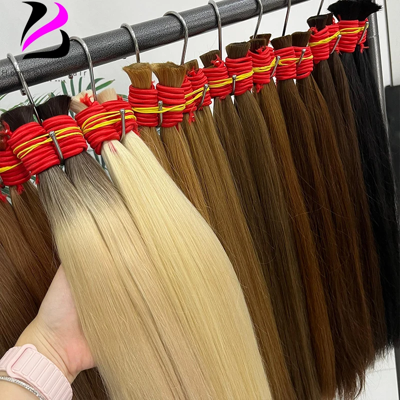 No Weft Vietnamese Hair Virgin Remy Straight Hair Bulk Human Hair Bulk 613 100% Real Natural Hair Extension For Mega